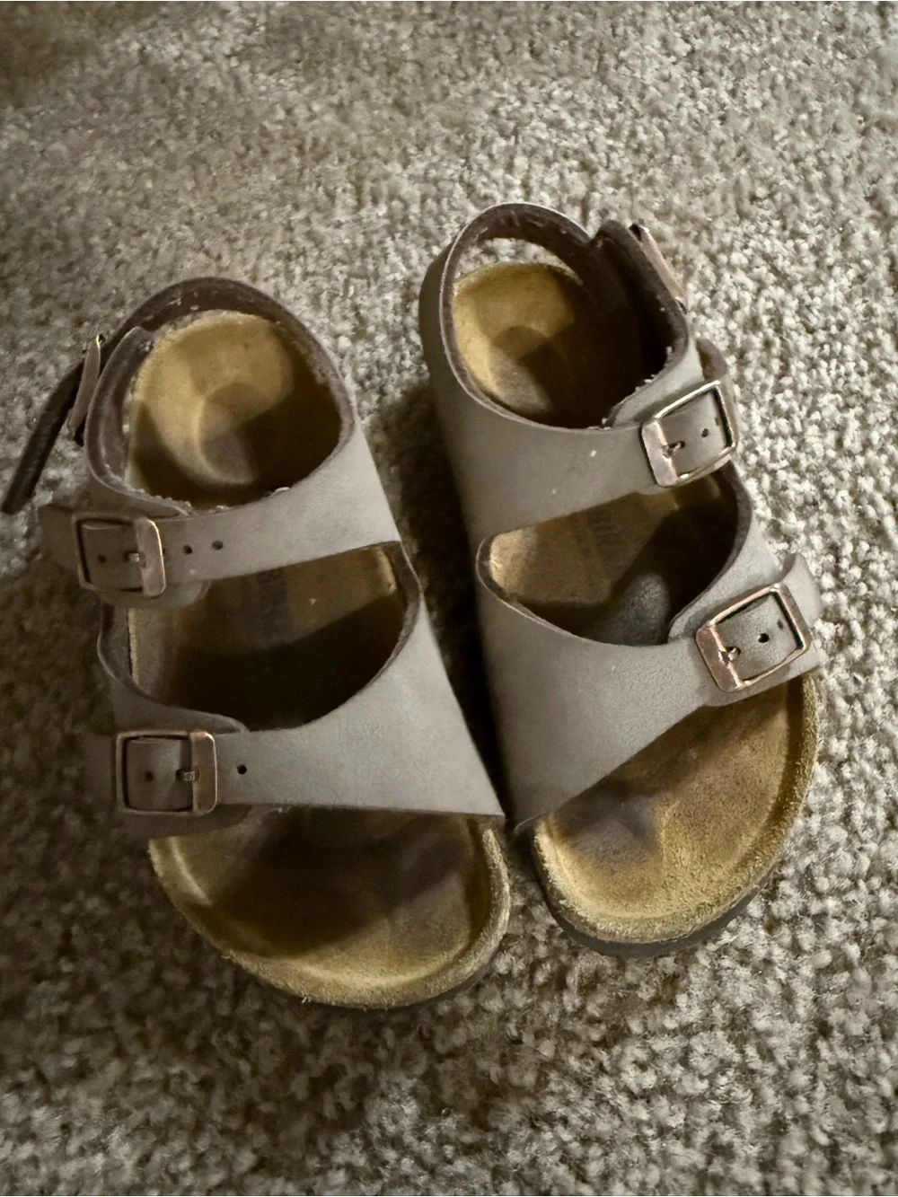 Birkenstock Kids Brown/Taupe Double-Buckle Sandals
